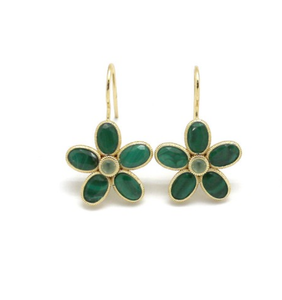 Flower Earrings- Green