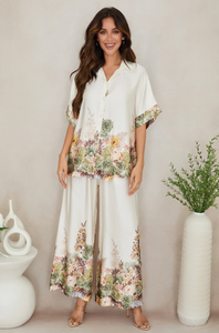 Silk Floral Pants