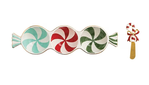 Christmas Candy Triple Tidbit Dish