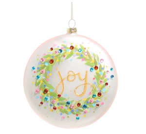 5" Confetti Joy Wreath Disc Ornament