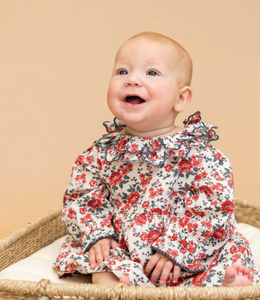 Amour Rose Floral Ruffle Baby Dress & Bloomer