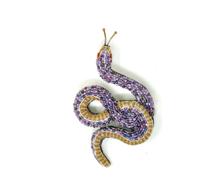 Amethyst Snake Brooch Pin