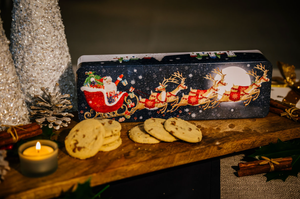 Christmas Flying Santa Tin