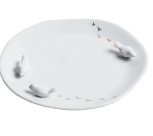 Porcelain Stories Decorative Plate with Birds