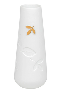 Porcelain Stories Leaf Vase With Gold Accent