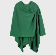 Solid Ruana with Shoulder Strap- Green