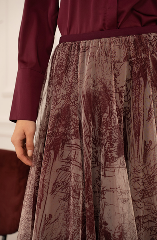 Image of Amber Tulle Skirt - Burgundy