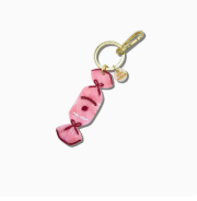 Hand-Painted Candy Pink Bag Charm + Keychain