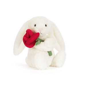 Cream Bunny with Rose