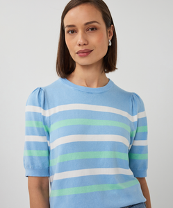 Basic Knit Sweater- Blue Stripe