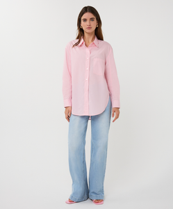 Long Poplin Blouse- Pink