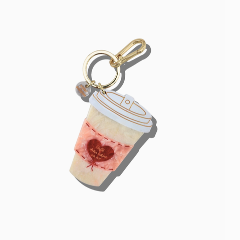 Image of Hand-Painted Cafe Coffee Cup Bag Charm + Keychain