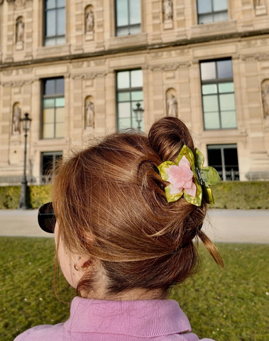Image of Hand-Painted Origami Magnolia Flower Hair Clip