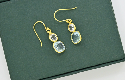 Image of Natural Blue & White Topaz Earring