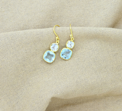 Image of Natural Blue & White Topaz Earring