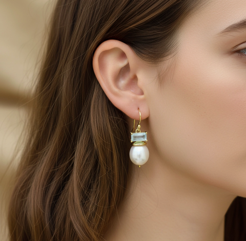 Coline Earring- Aquamarine