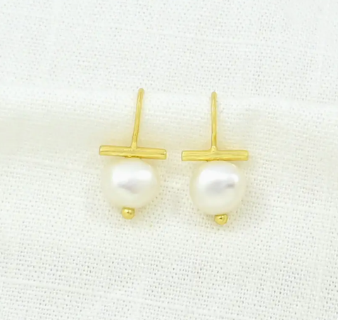 Baroque Pearl Gold Earring