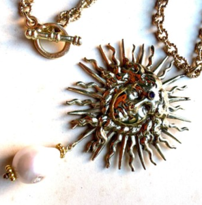 Gold Sun Long Necklace