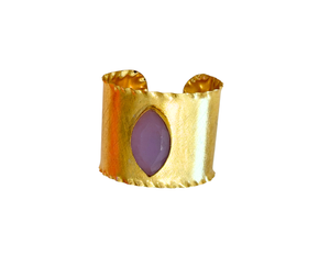 Hammered Edge Cuff- Lepidolite