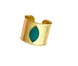 Hammered Edge Cuff- Malachite