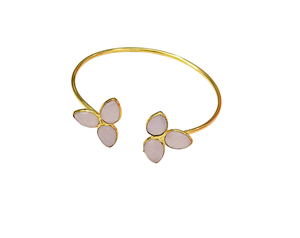Petal Trio Cuff – Pink Quartz