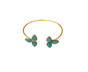 Petal Trio Cuff – Blue Amazonite