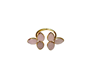 Petal Trio Ring – Pink Quartz