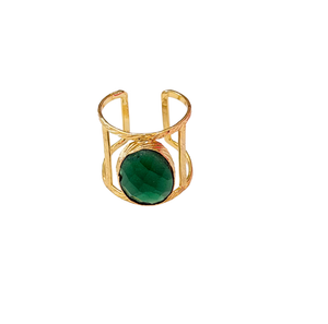 Cage Ring- Green Topaz