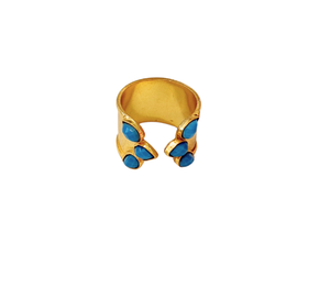 Triple Stone Open Front Ring –Turquoise
