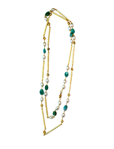 Rose Drop Necklace-Blue Chalcedony