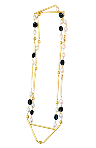 Rose Drop Necklace-Blue Labradorite