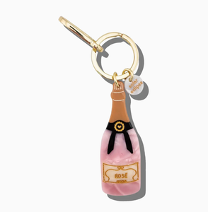 Hand-Painted Rosé Bag Charm + Keychain | Eco-Friendly