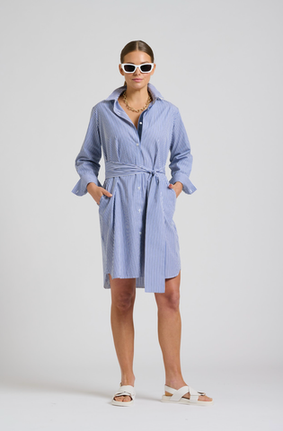 The Claire Dress - French Navy Stripe
