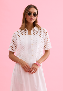 Eyelet Spring Top- White