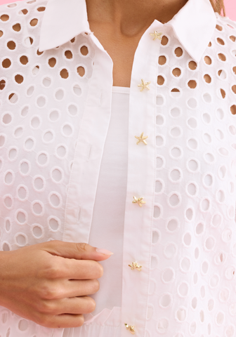 Eyelet Spring Top- White