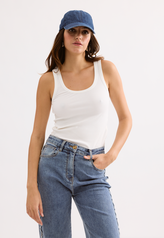 Sleeveless Tank- White