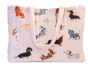 BIG QUILTED BAG -DACHSHUND CLUB