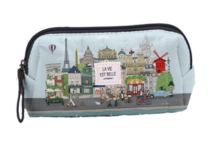Quilted Pouch Small- Paris Monuments