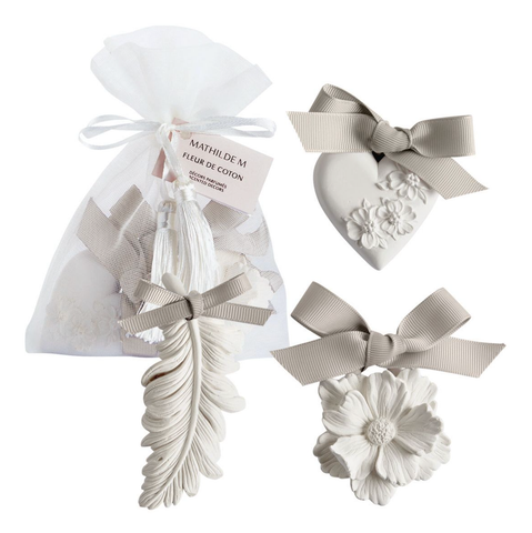 Image of Pouch of 3 scented decorations - Fleur de Coton