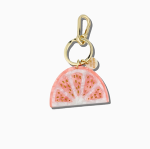 Hand-Painted Citrus Slice Bag Charm + Keychain | Eco-Friendly