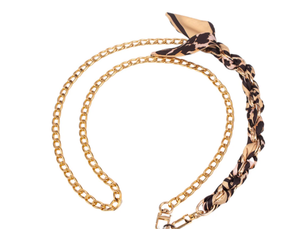 Scarf Crossbody Chain- Leopard