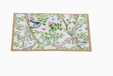 Elsie's Garden Enameled Tori Trinket Tray - Blue & Pink