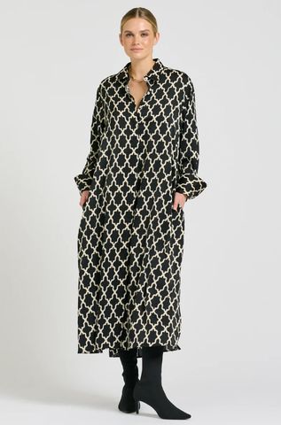 Image of Amelie Longline Shirt Dress - Moroccan Print