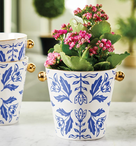 Ceramic Damask Cache Pot