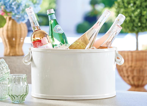 Ceramic Ribbon Handle Beverage Bucket