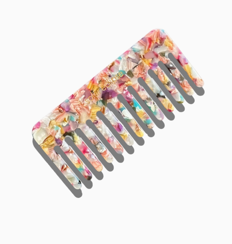 Detangling Wide Tooth Hair Comb | Eco-Friendly Acetate- Multicolor Tortoise
