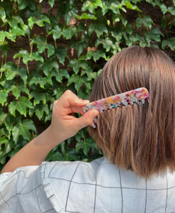 Detangling Wide Tooth Hair Comb | Eco-Friendly Acetate- Multicolor Tortoise