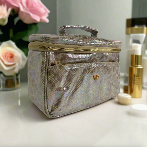 Classic Train Case - Glimmer Leopard