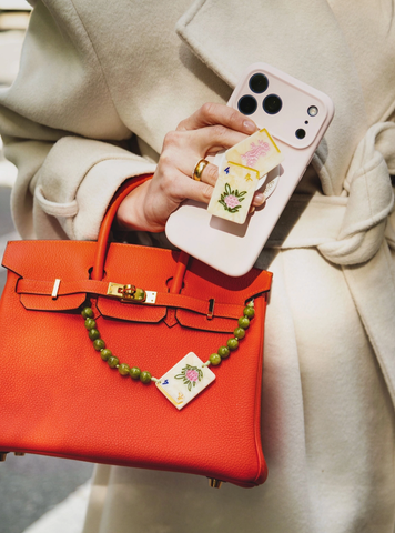 Hand-Painted Flower Mahjong Gripcharm | Eco-Friendly