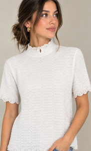 Knit Beaded Sweater- White